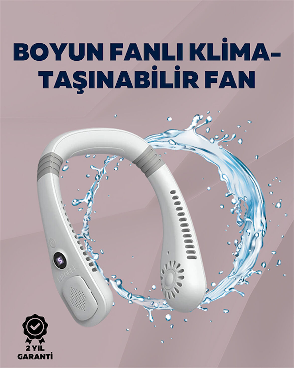 Kişisel Klima Fanı | 360° Dairesel Hava Akışı, Bladeless Tasarım, 5 Rüzgar Hızı, Taşınabilir ve Sessiz