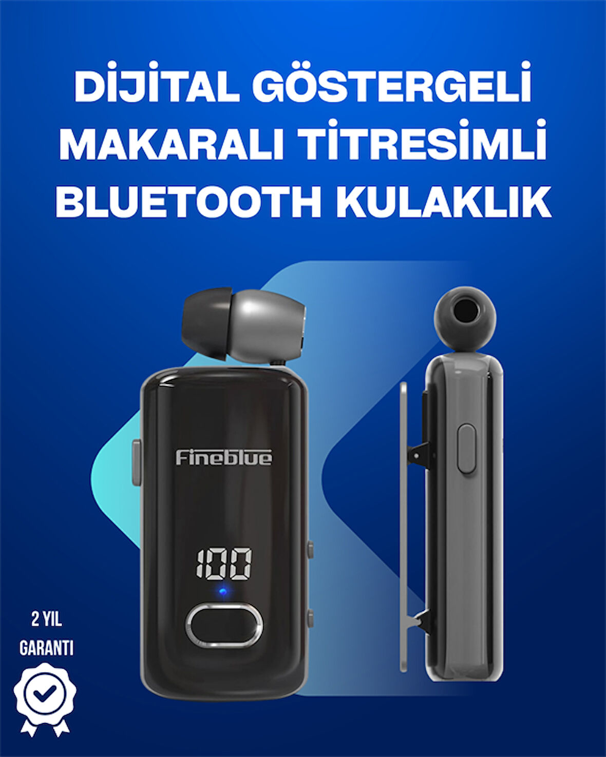Fineblue F580 – Klipsli Bluetooth Kulaklık, Gürültü Engelleyici, Uzun Pil Ömürlü