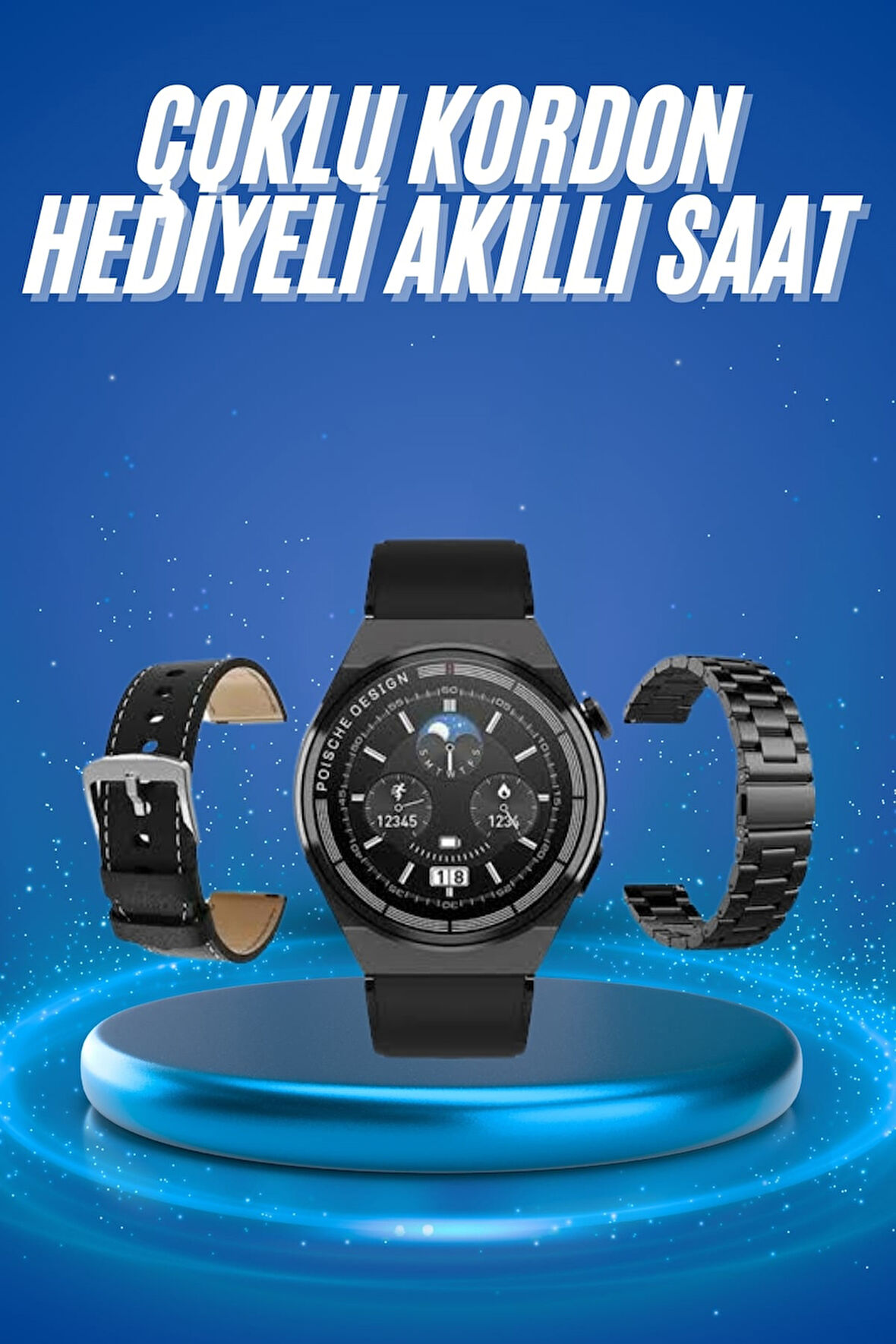 Çoklu Kordon Hediyeli Akıllı Saat Çağrı Cevaplama Müzik Dinleme Dokunmatik Ekran