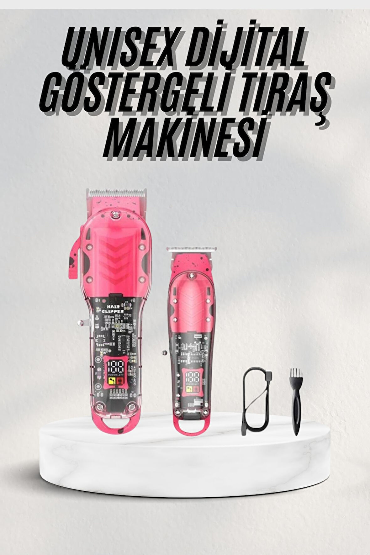 Renkli Profesyonel Tıraş Makinesi USB Şarjlı Saç Kesme Makinesi