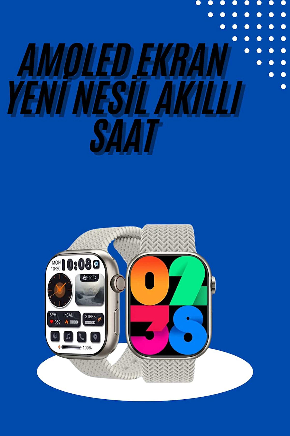 Akıllı Kol Saat Amoled Ekran Android ve İOS Uyumlu Arama Konuşma