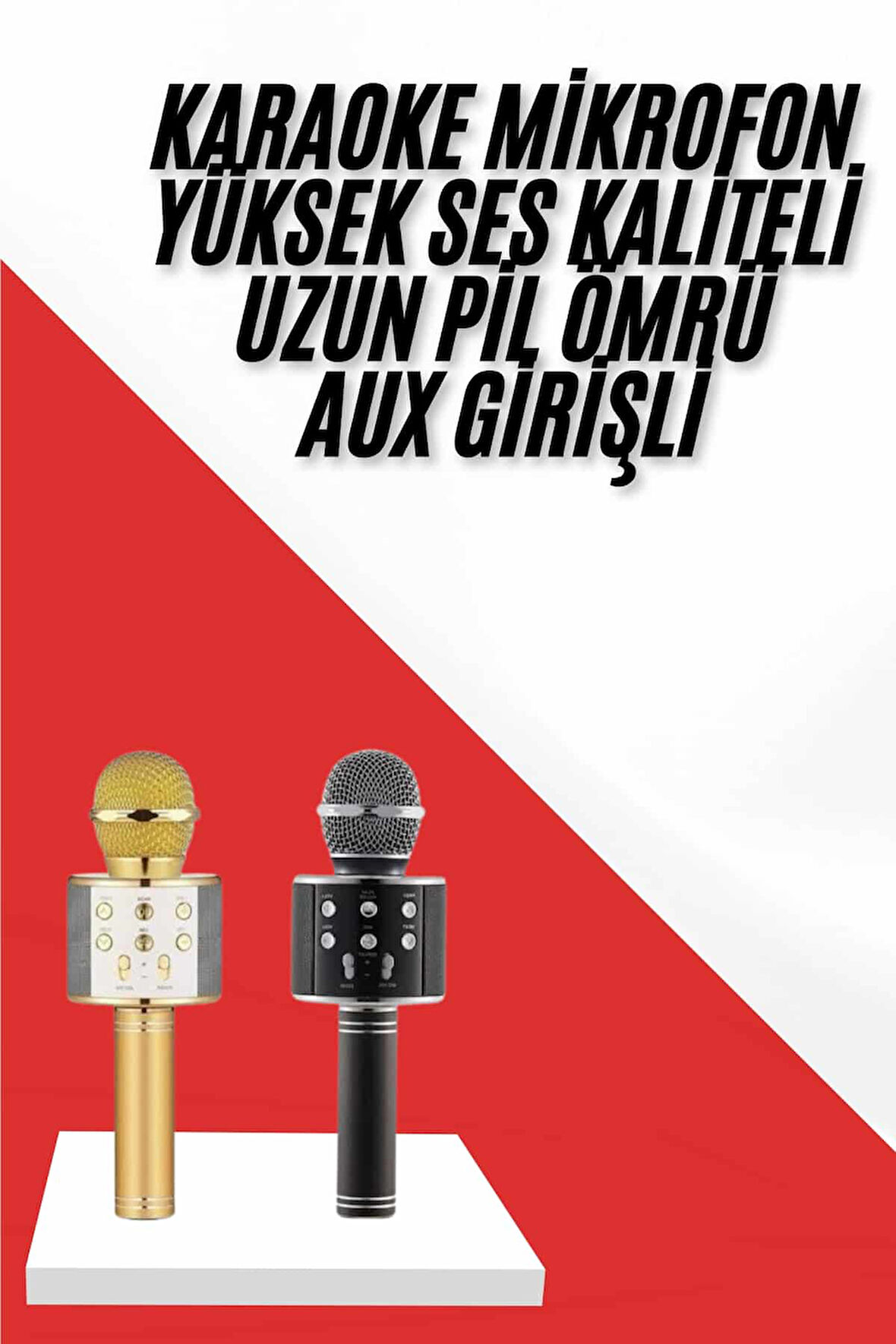 Karaoke Mikrofon Dahili Hoparlörlü Sd-usb-aux Girişli Bluetooth Hoparlör