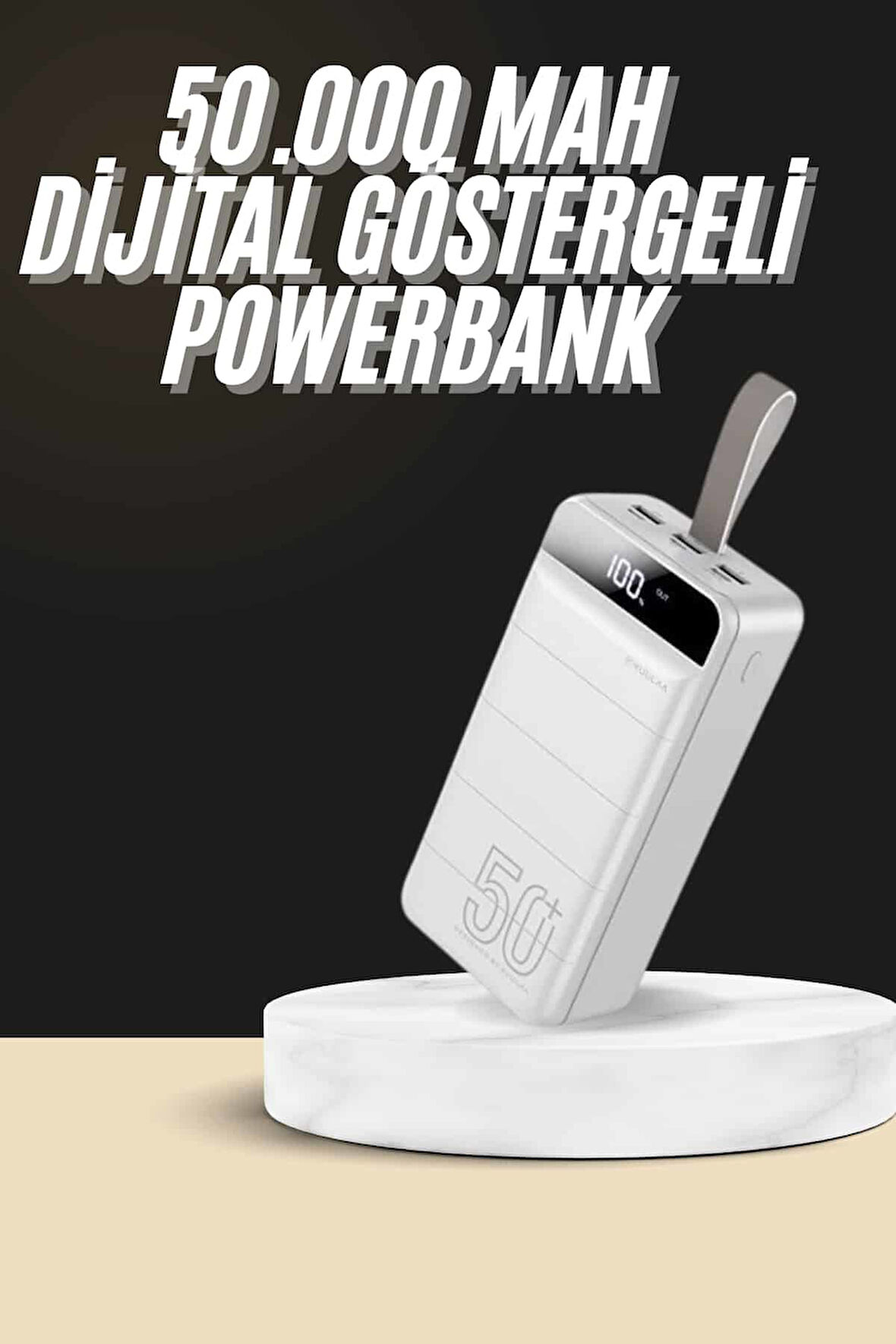Hızlı Taşınabilir 50.000 Mah Powerbank Led Ekran Android ve İOS Uyumlu