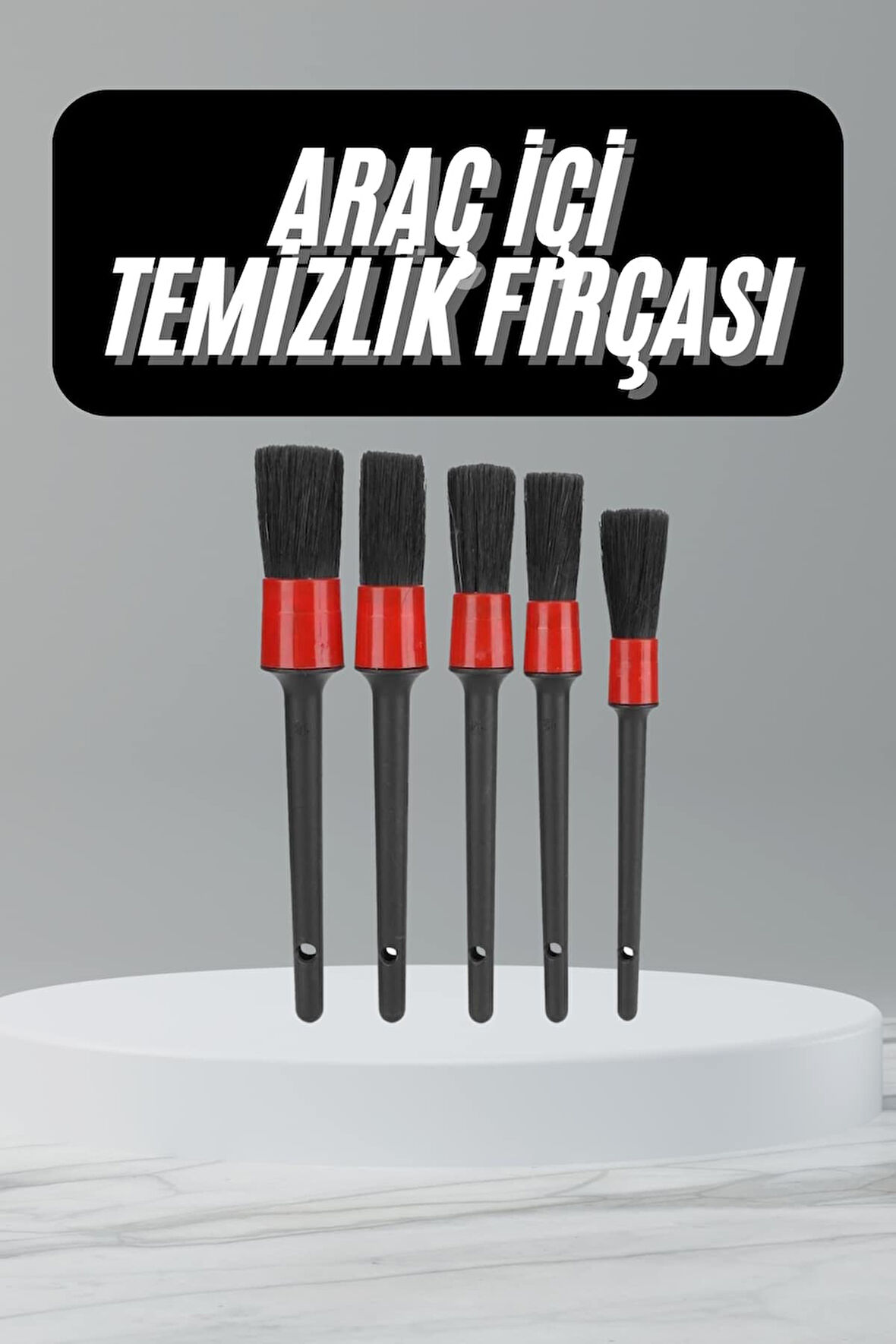 5 Adet Oto Detaylı Temizleyici Araç İçi Temizlik Fırça Seti Koltuk Döşeme Kapı Toz Alma Fırçası