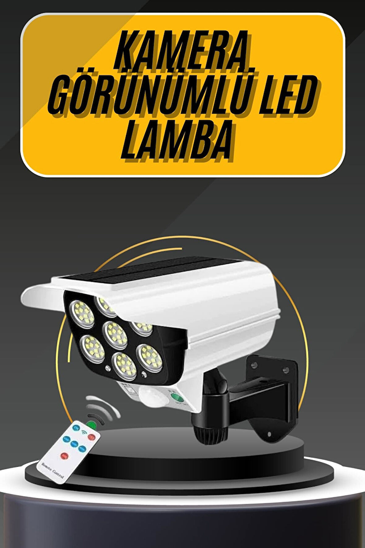 LED Lamba-Güneş Paneli Destekli Uzaktan Kumandalı Solar LED Lamba