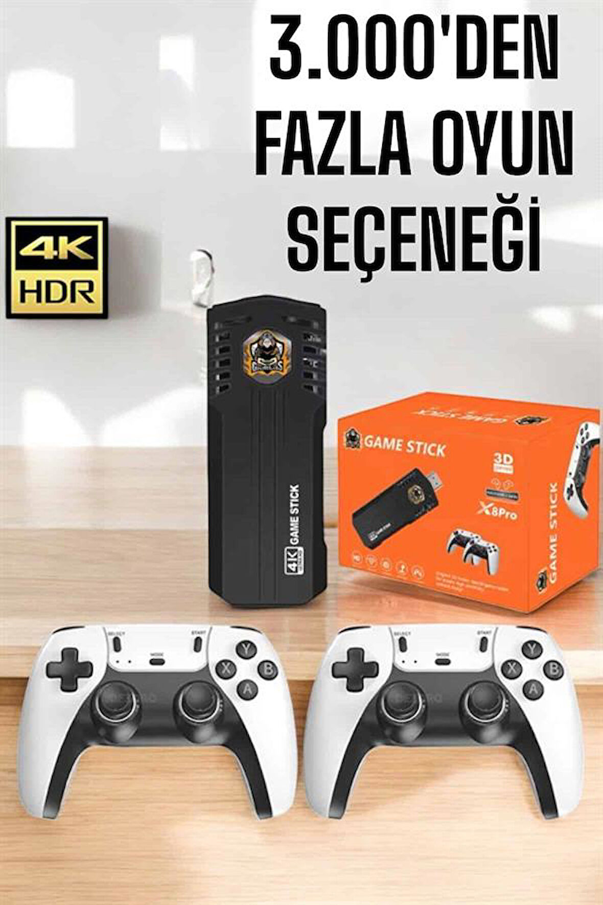 Game Stick Retro 8K ULTRA HD Video Oyun Konsolu Android Tv Özelliği