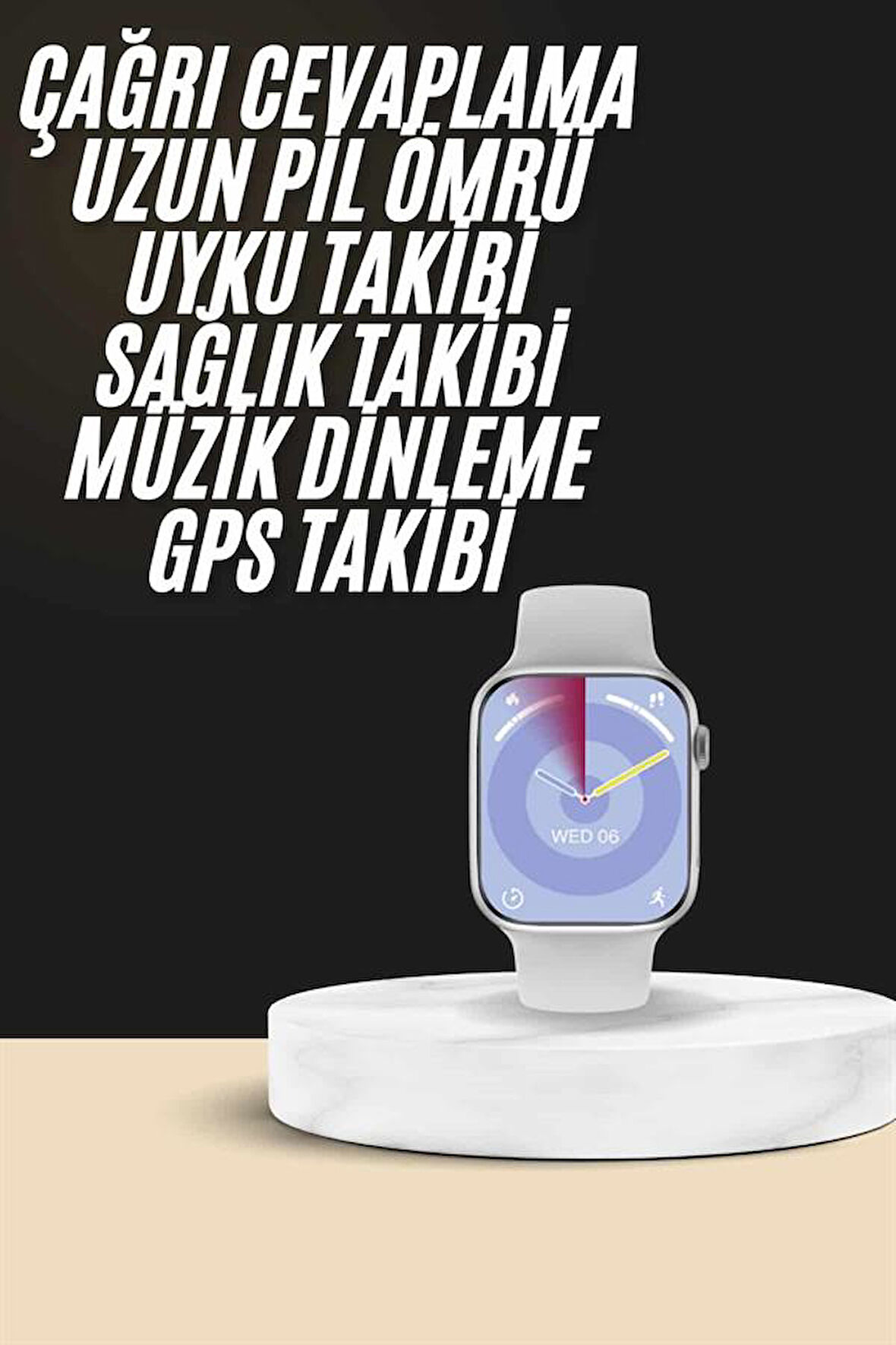 Akıllı Saat Kulaklık Hediyeli Uyku ve Sağlık Takibi Yapabilen Uzun Ömürlü