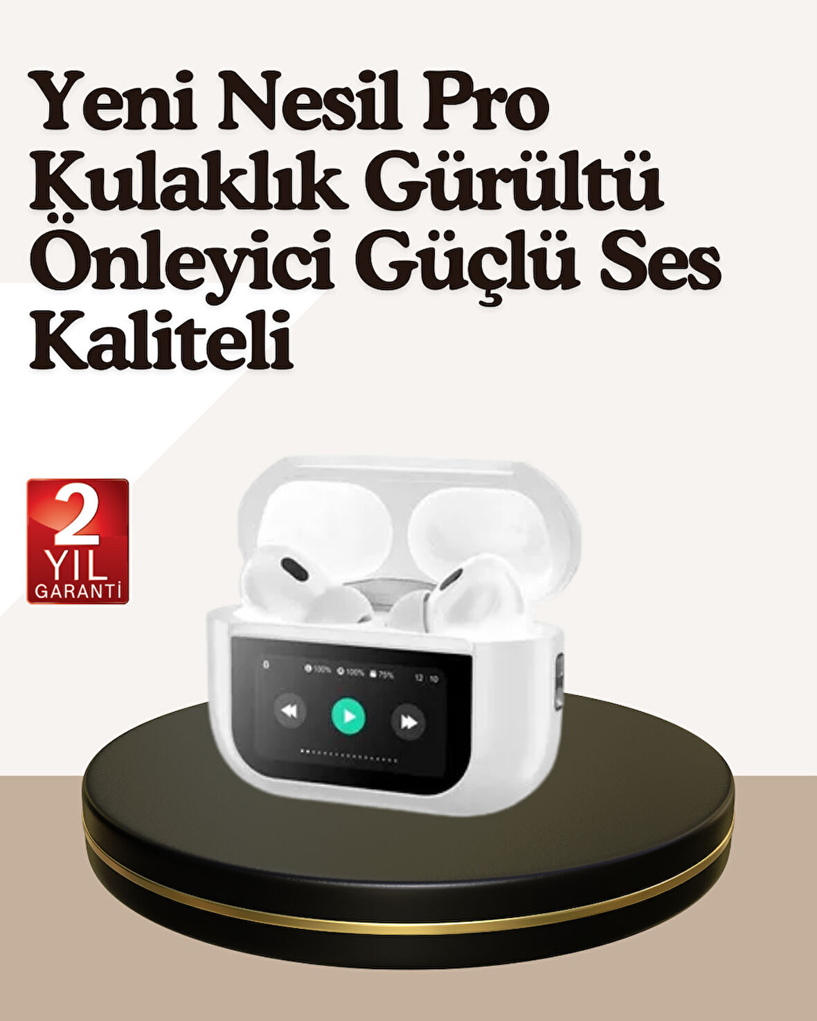 Dokunmatik Kontrollü Gürültü Önleyici Bluetooth Kulaklık Şarj Göstergeli