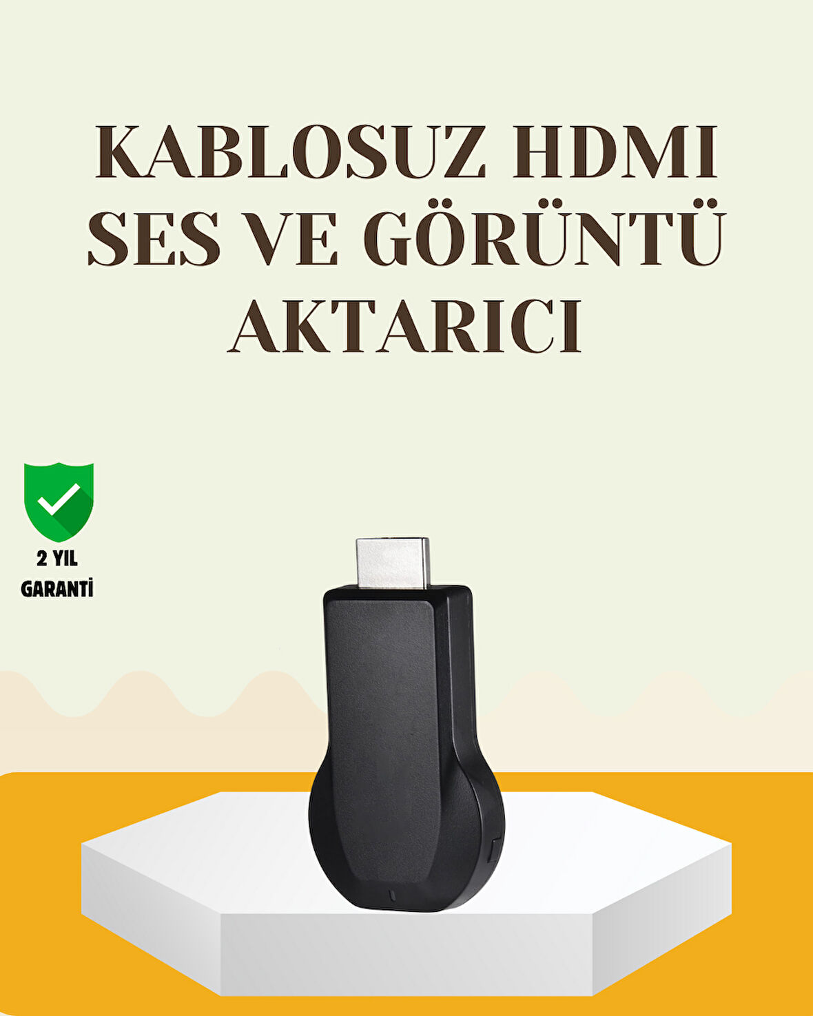 Kompakt HDMI Kablosuz Dongle – 1080p Görüntü ve Plug-and-Play Kurulum