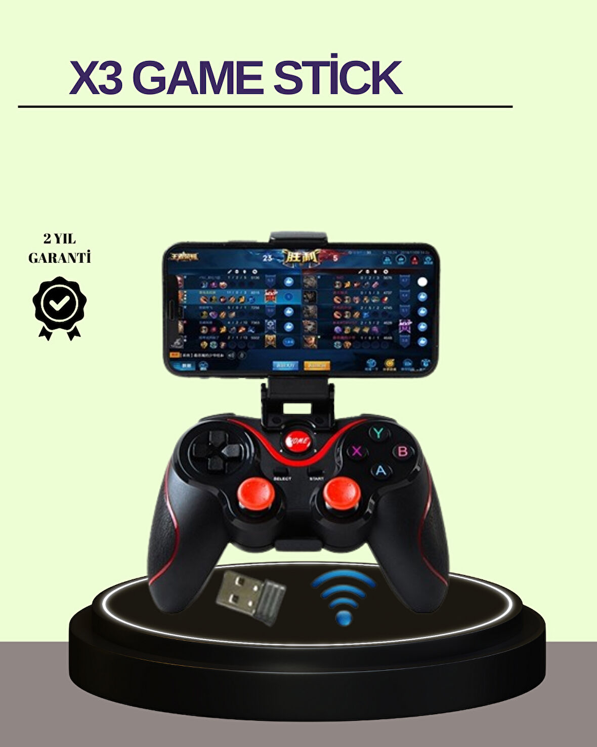 Çift Analog Joystick ve 14 Tuşlu Bluetooth Oyun Kumandası