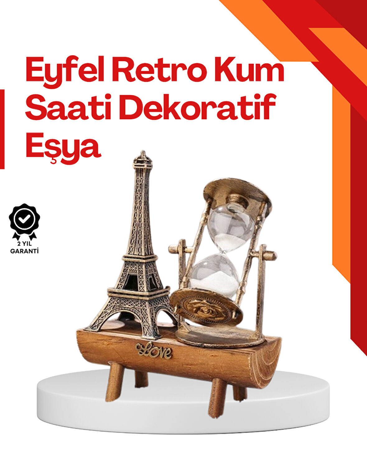 Masa Üstü Ahşap Kum Saati – Dekoratif, Dayanıklı  Şık