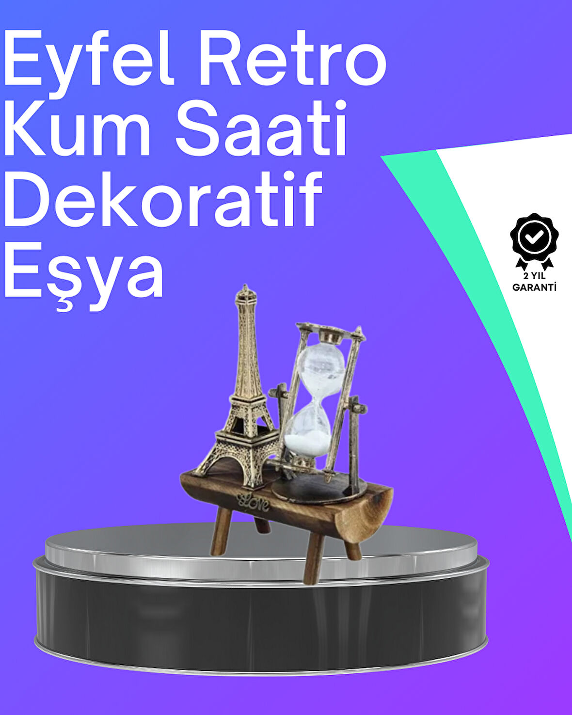 Klasik Tasarımlı Ahşap Kum Saati – Ev Ofis İçin Masaüstü Aksesuar