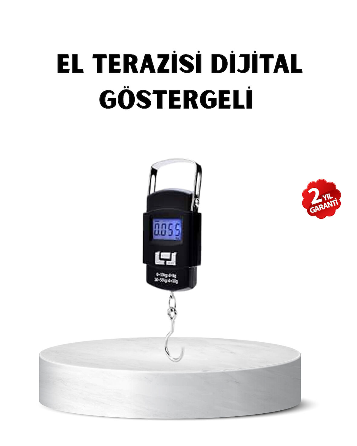 Portatif Dijital El Kantarı – Bavul, Kargo ve Paket Tartı Cihazı 50 Kg