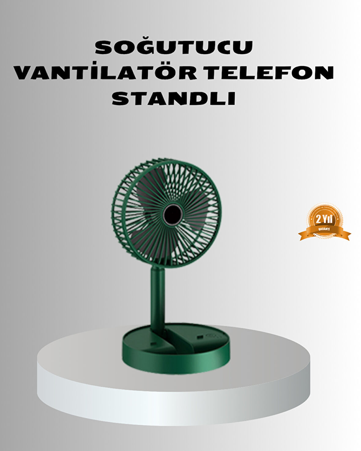 Şarjlı Katlanabilir Mini Fan – 3 Kademe Hız Ayarı, Taşınabilir Tasarım