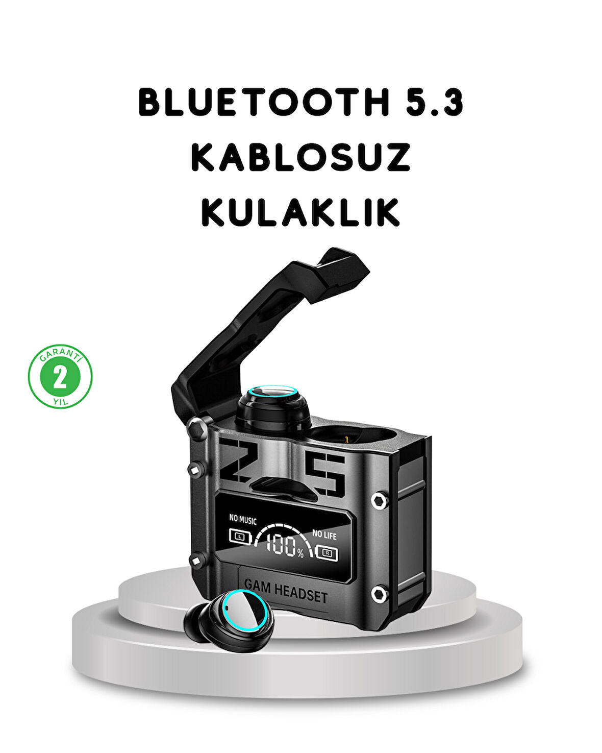 Kablosuz Bluetooth 5.3 Kulaklık – Aktif Gürültü Engelleme ve Gecikmesiz Oyun Modu