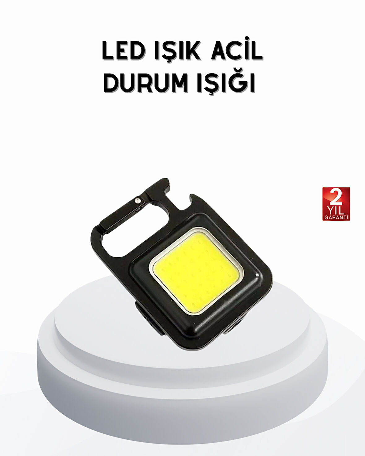 Mini 800 Lümen LED El Feneri – USB Şarjlı, 3 Kademeli Işık, Şişe Açacaklı Taşınabilir Tasarım