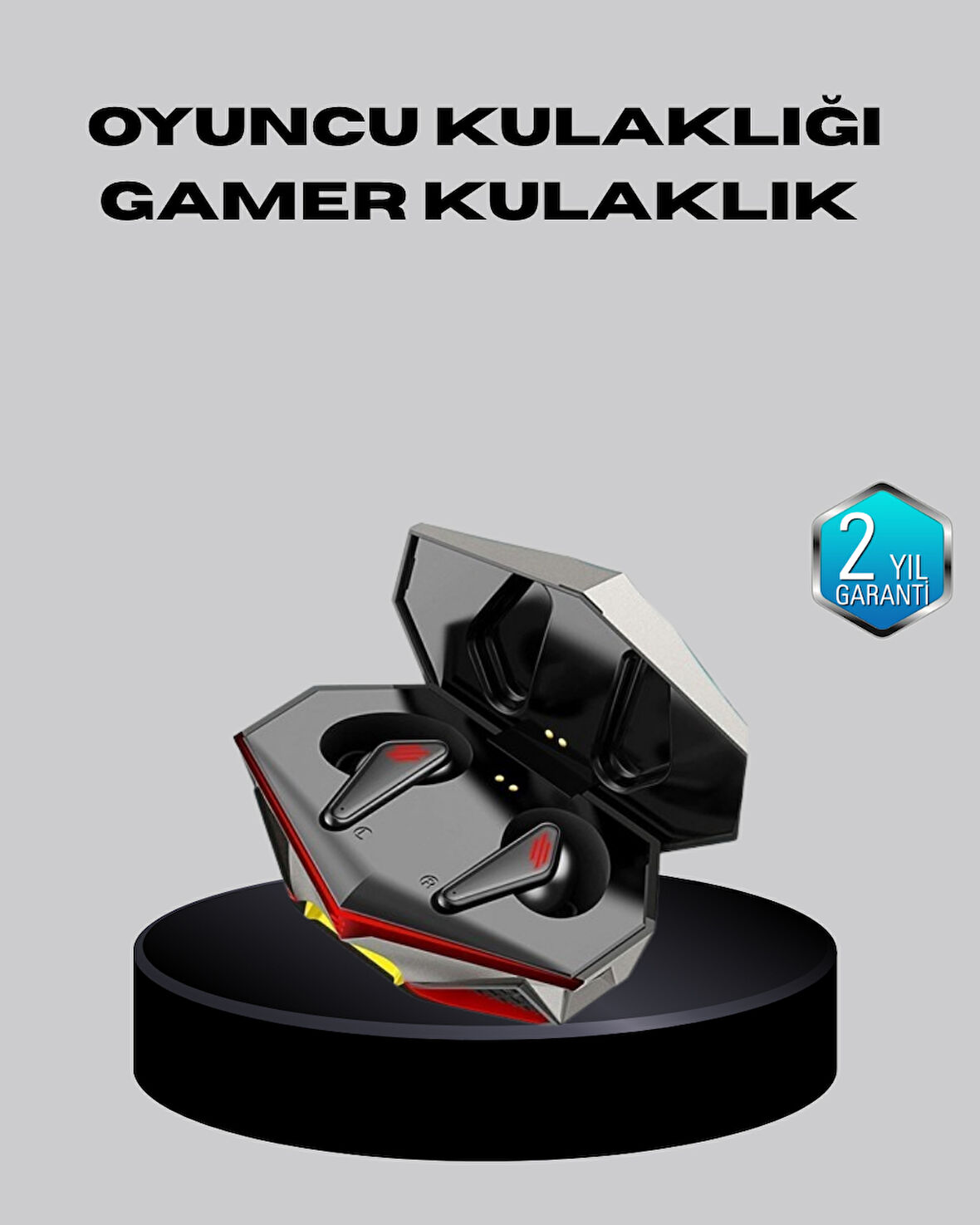 Bluetooth 5.0 Kablosuz Kulaklık LED Işıklı Silikonlu Tasarımlı