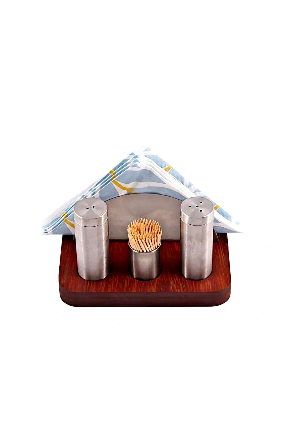 TUZLUK KARABİBERLİKLİ PEÇETELİKLİ SET 304 KALİTE AHŞAP IRECO