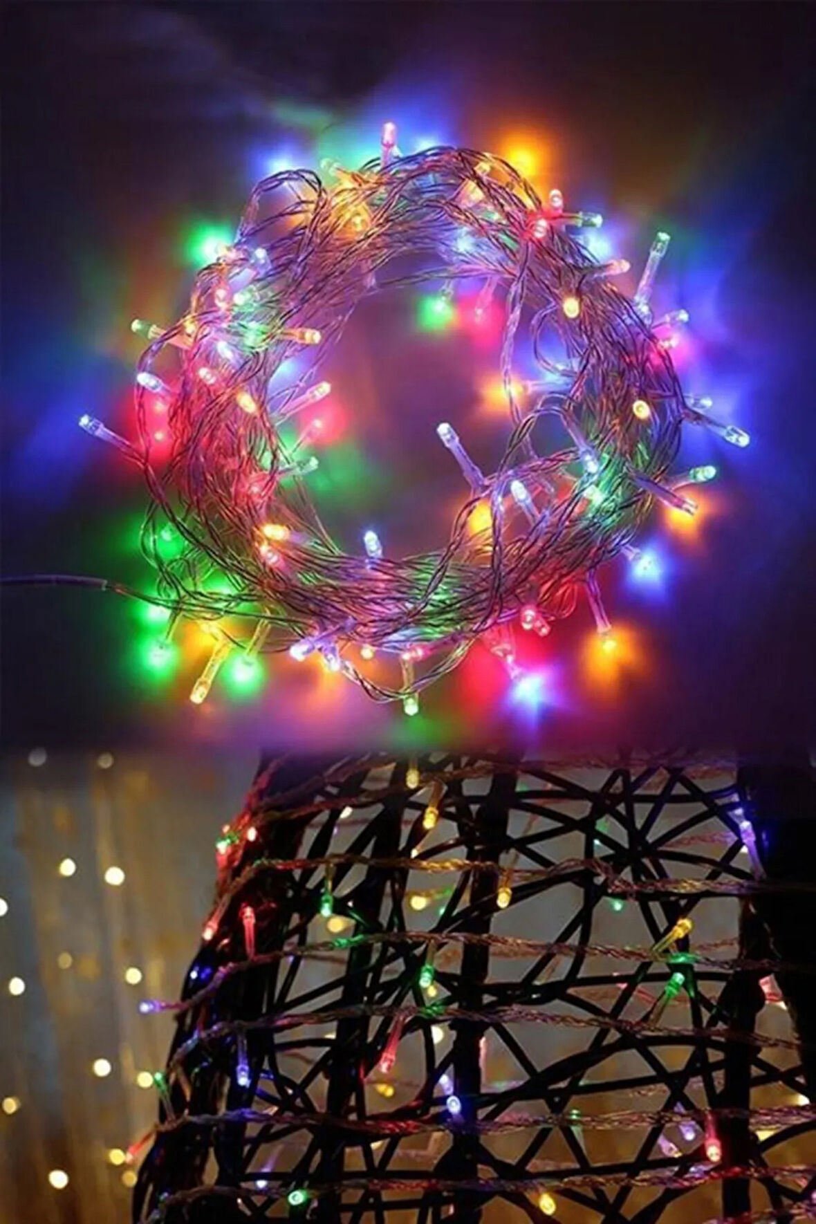 10 Metre 100 Ledli 8 Fonksiyonlu Karışık Renkli RGB Led Lamba