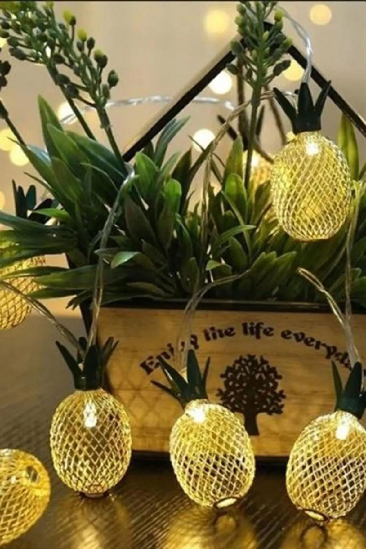 Dekoratif Pilli Pineapple Ananas Pilli Şerit Led Işık (1 Metre)