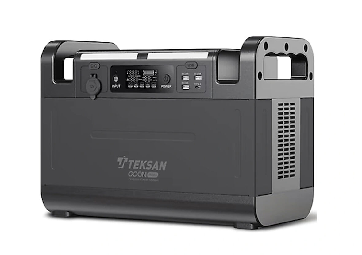Teksan Jeneratör Go On 1500w Taşınabilir Güç Istasyonu, Güç Kaynağı, Güneş Paneliyle Şarj Desteği, Hafif, Led