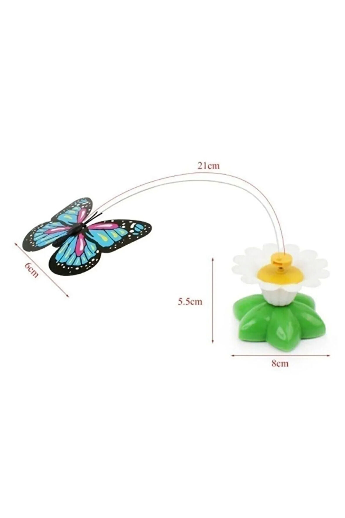 Hareketli Dönen Kelebek - Kedi Oyuncağı ( Pille Çalışır) Glrshop