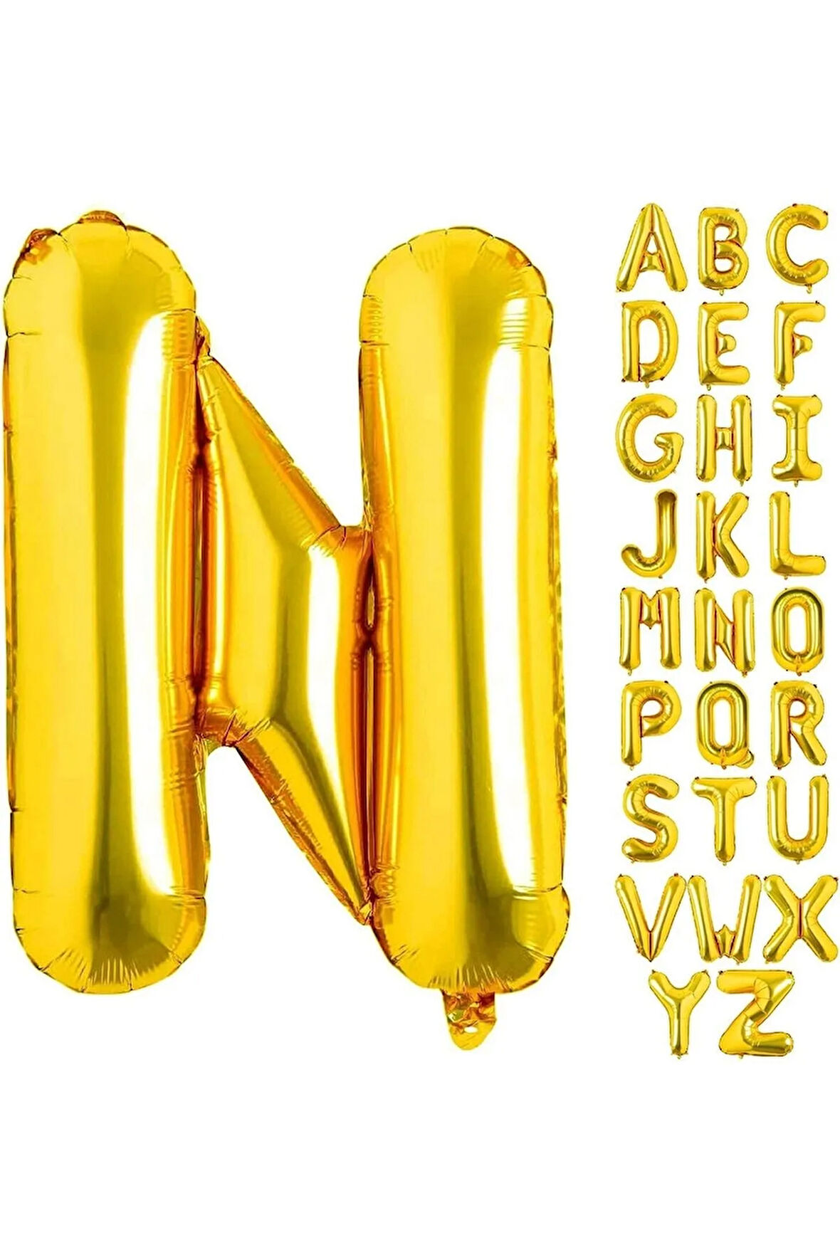 1 Adet 16 Inç 36 cm N Harf Gold Folyo Balon