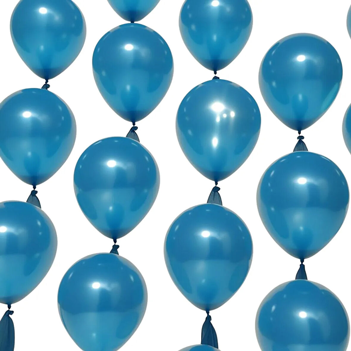 20 Adet 5 İnç 13 Cm Metalik Mavi Balon Doğum Günü Süsleme