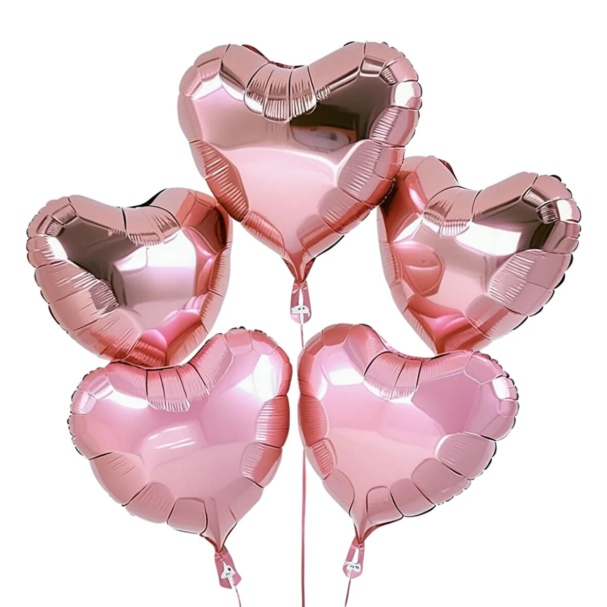 5 Adet 18 İnç 45 Cm Kalp Folyo Balon Pembe