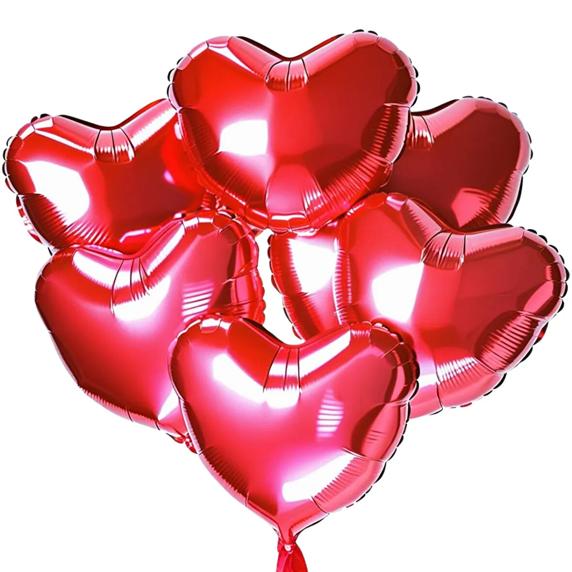 5 Adet 18 İnç 45 Cm Kalp Folyo Balon Kırmızı