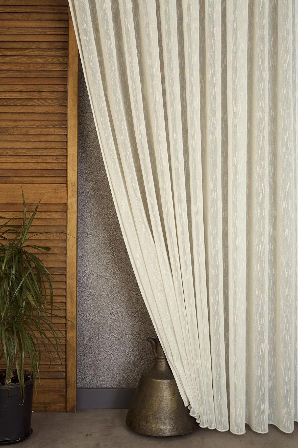 Massarelli Viskonlu Şantuklu Tül Kum Beji 1-2 Seyrek Pile