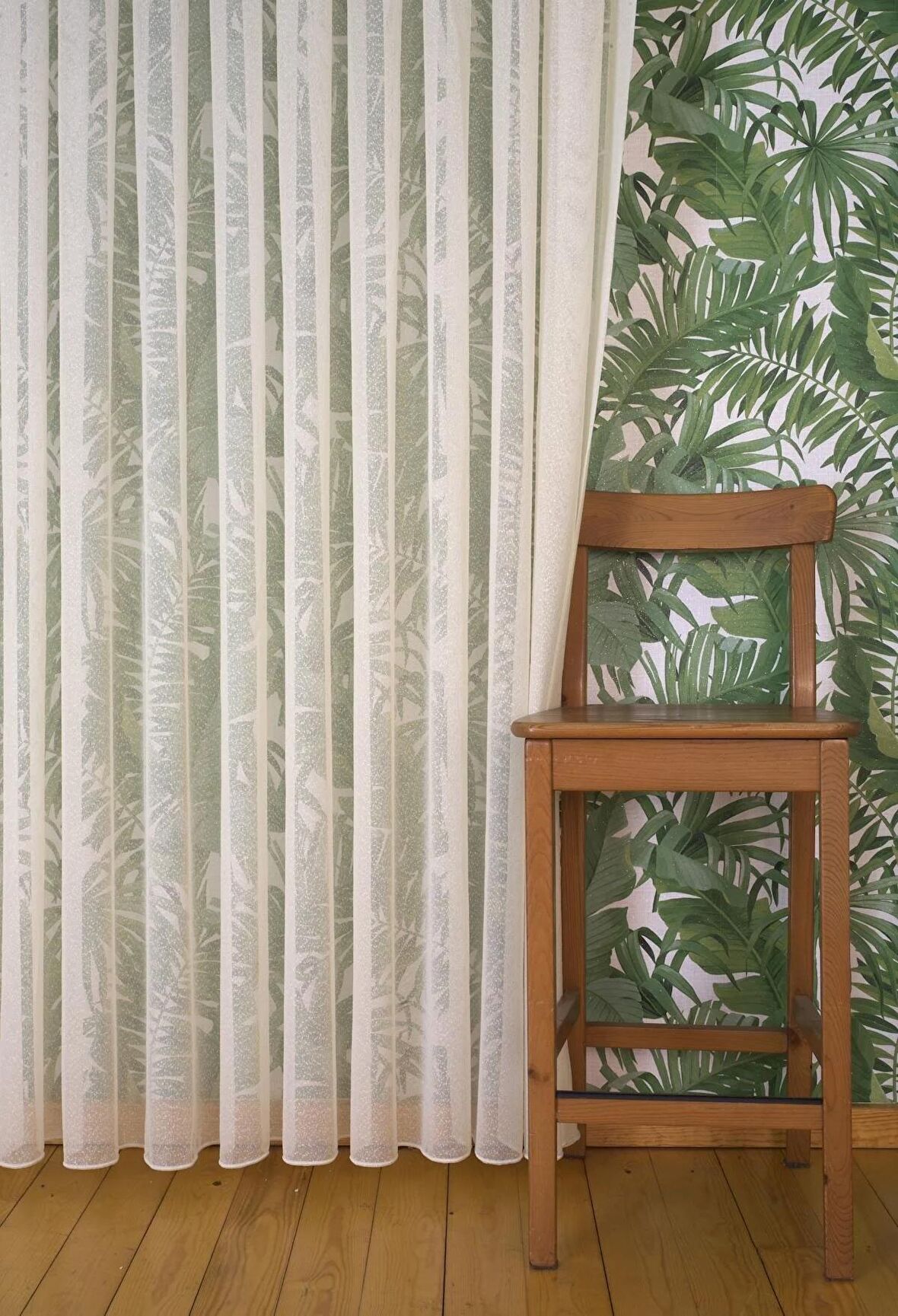 Massarelli Keten Tül Viskonlu Krem 1-2 Seyrek Pile