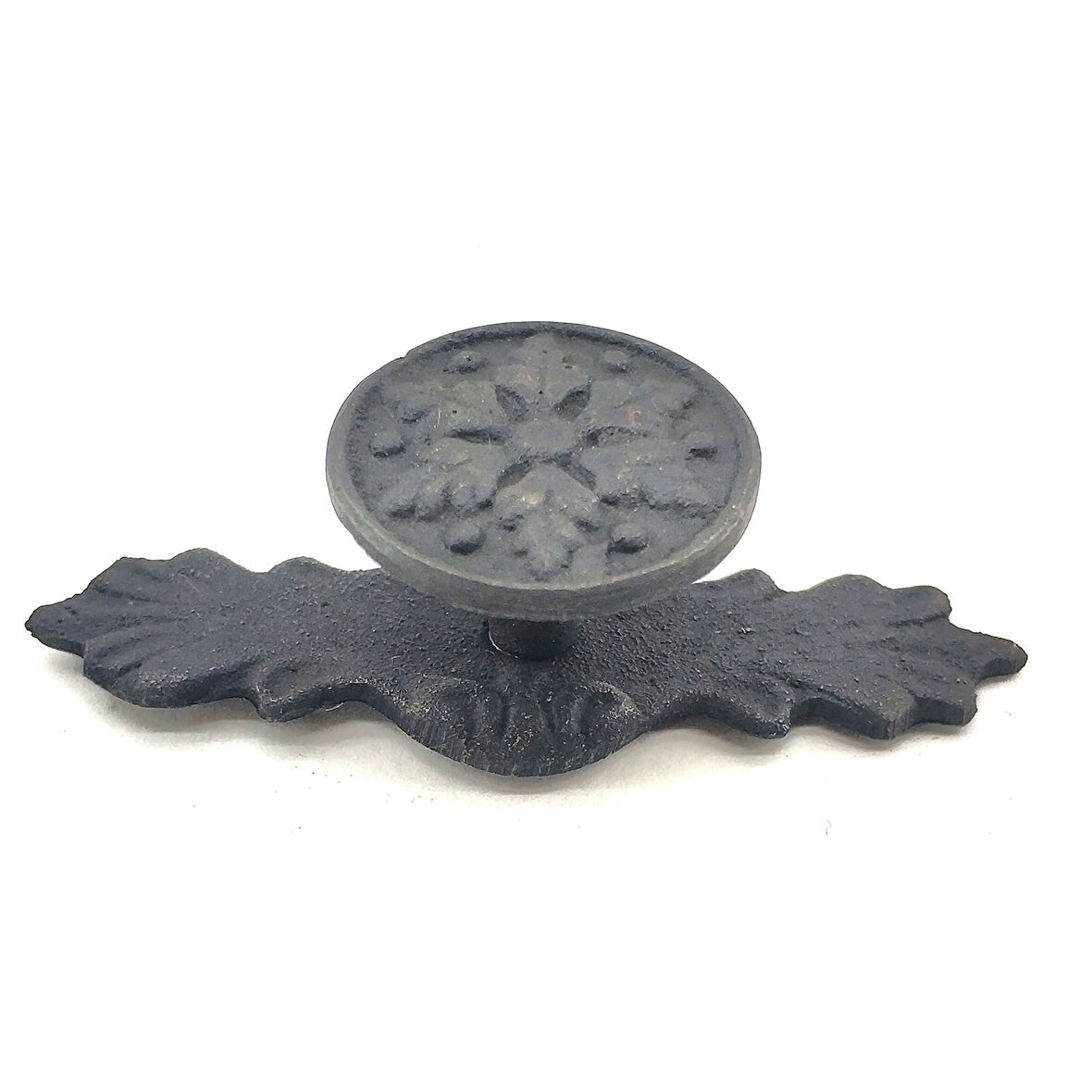 Antika Tarz Dekoratif Pirinç Çiçek Düğme - 27X70 Mm, Oksit