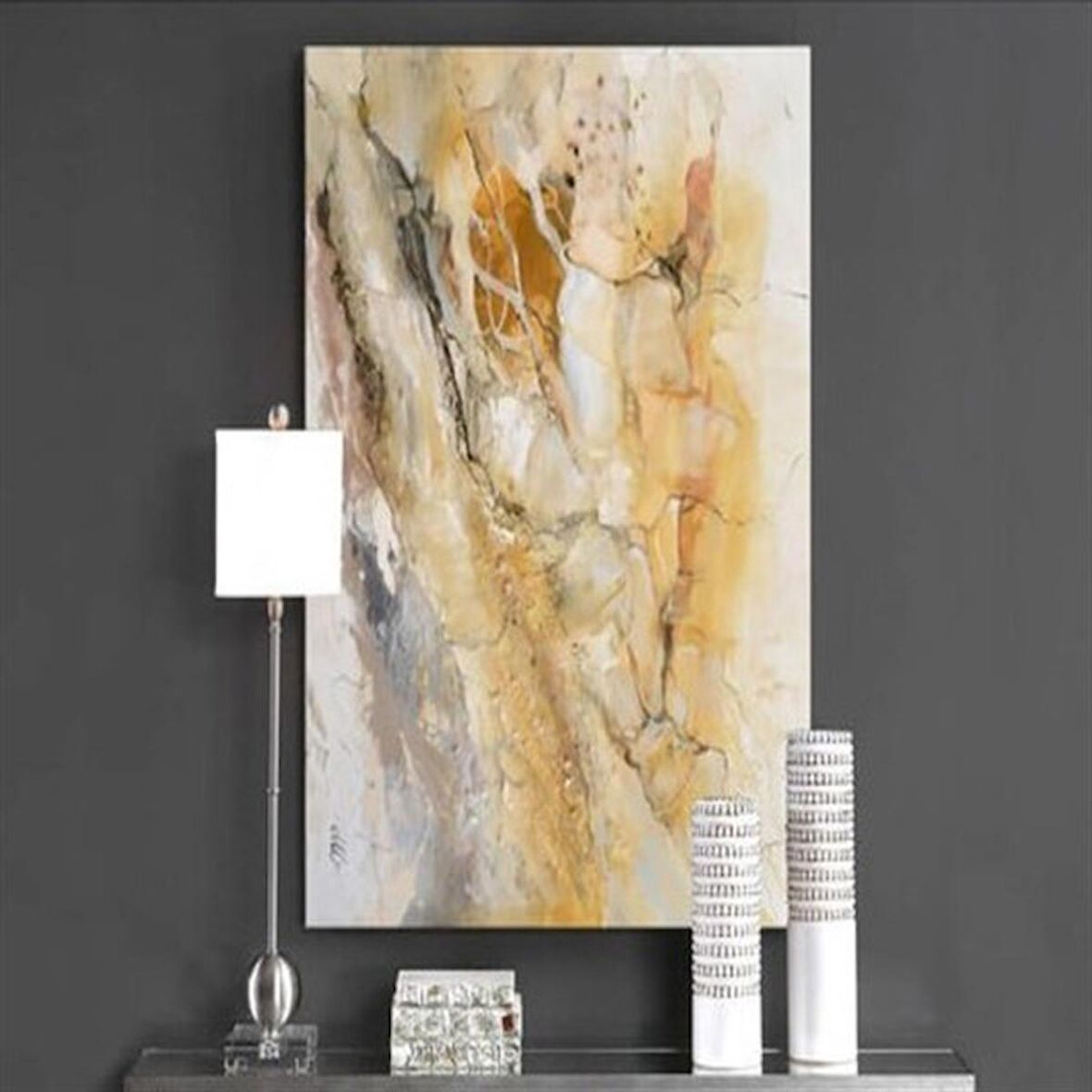 TABLOLIFE Çatlak - Yağlı Boya Dokulu Tablo 90X120,Çerçeve;Çerçevesiz