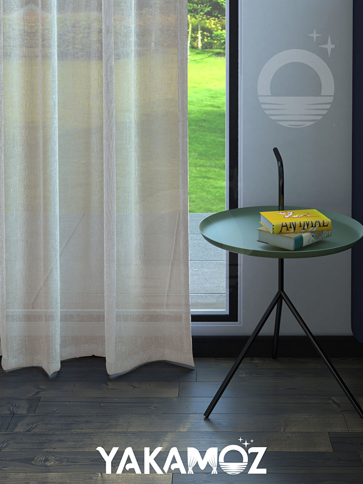 Yakamoz Krem Renk Keten Görünümlü Ekstraforlu Tül Perde Linen Touch Serisi