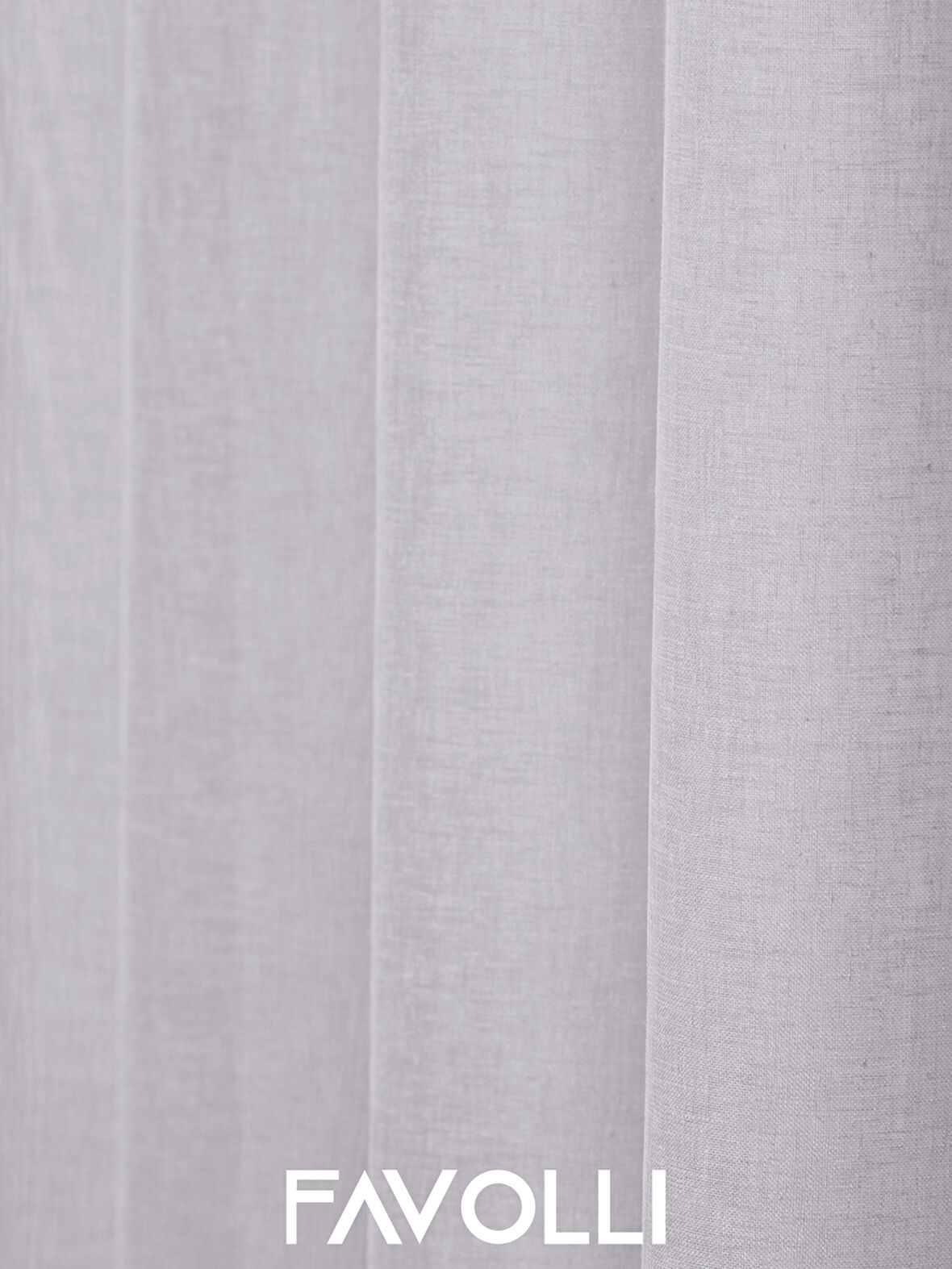 FAVOLLİ Kırık Beyaz Keten Görünümlü Pileli Tül Perde Ütü Istemez
