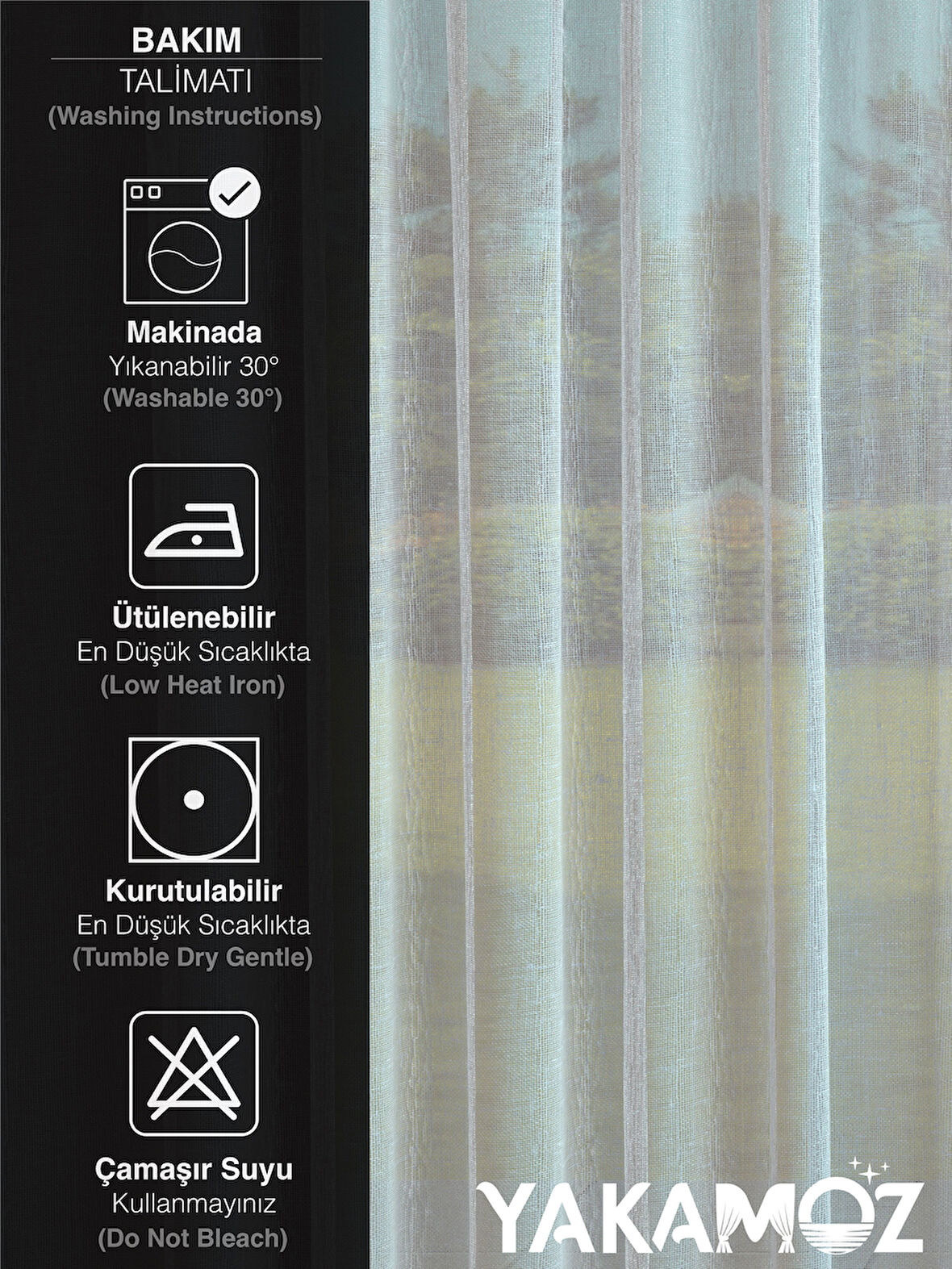 Yakamoz Krem Renk Keten Görünümlü Ekstraforlu Tül Perde Linen Touch Serisi