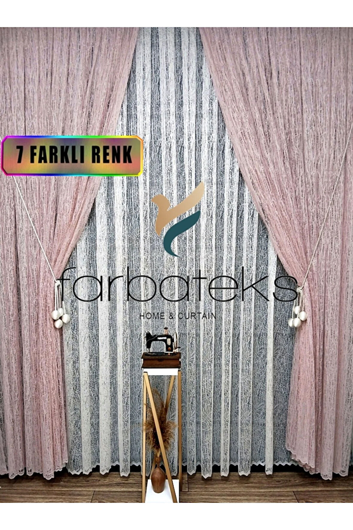 Pudra Camkırıgı Sağ/Sol İç Tül Takım Tül Fon Perde