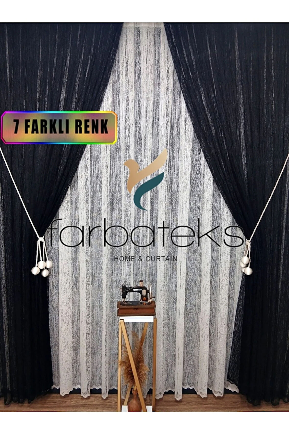 Siyah Camkırıgı Sağ/Sol İç Tül Takım Tül Fon Perde