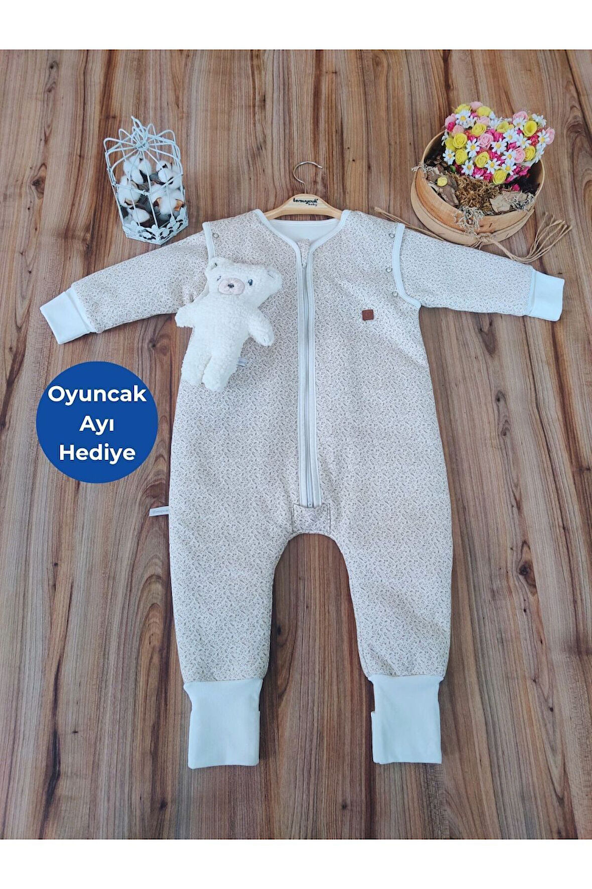 Kışlık Bebek Çocuk Uyku Tulumu %100 Pamuklu Fermuarlı Ayaklı Uyku Arkadaşı (1 -2)(2-3)(3-4 )yaş
