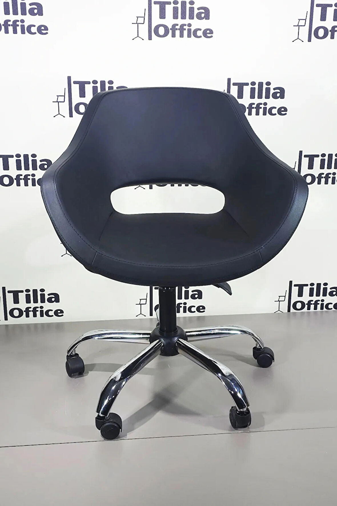 Tilia Monaco Çalışma Kesim Koltuğu Yonca Tekerlekli Krom Ayak