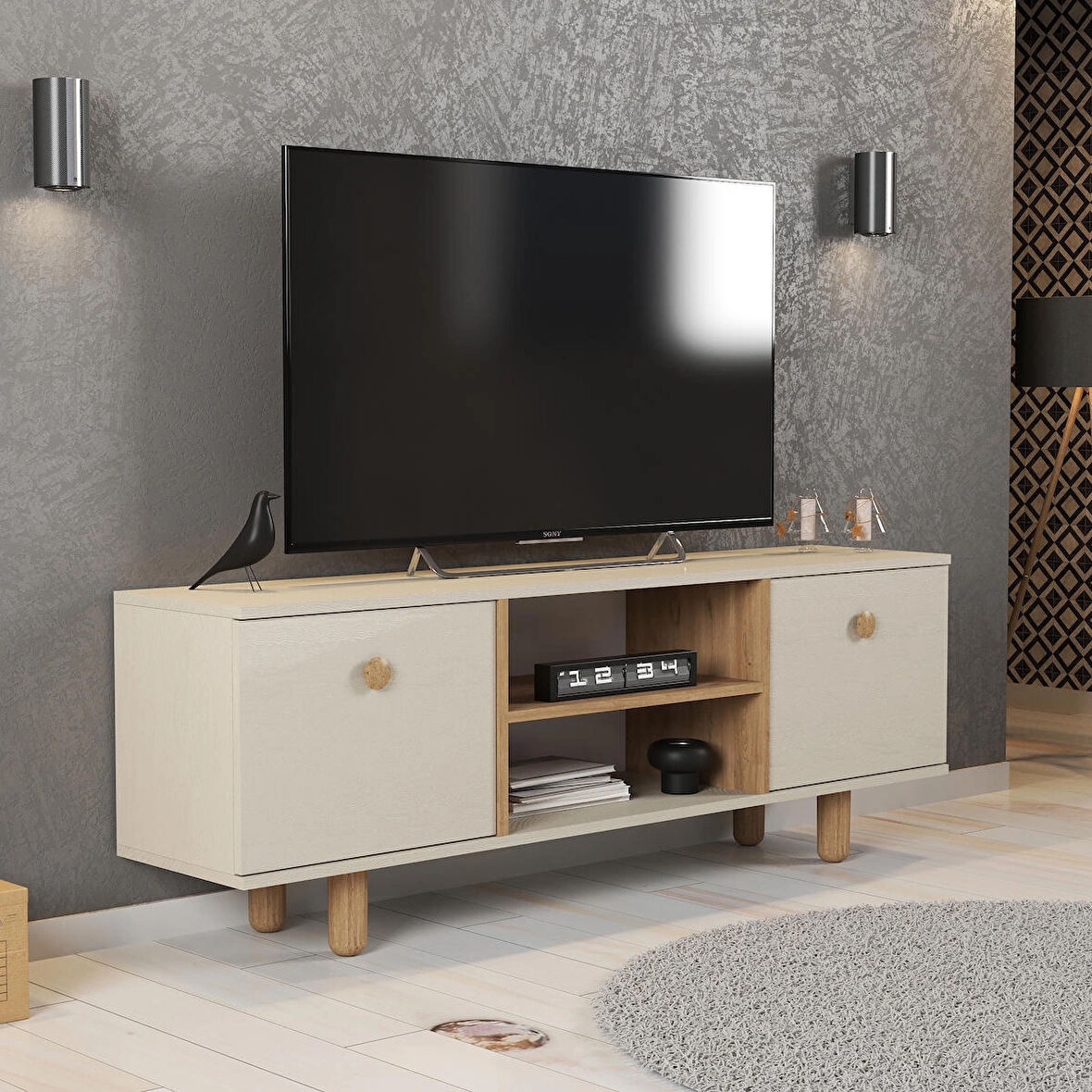 Bohem Tv Ünitesi&sehpası 160 cm Tv Konsolu