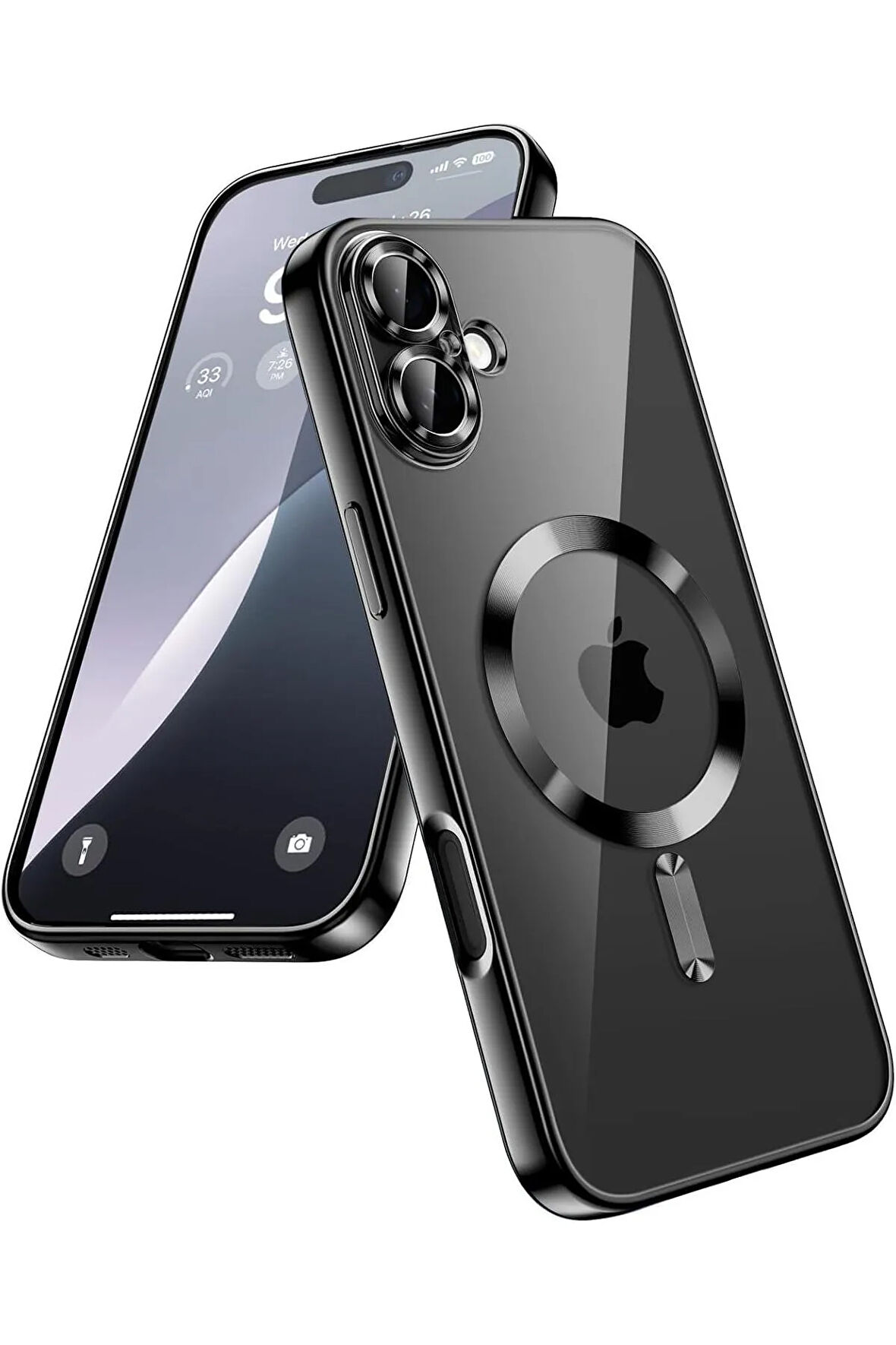 Apple iPhone 16 Plus Kılıf Kamera Lens Korumalı Renkli Magsafe Şarj Uyumlu Şeffaf Silikon