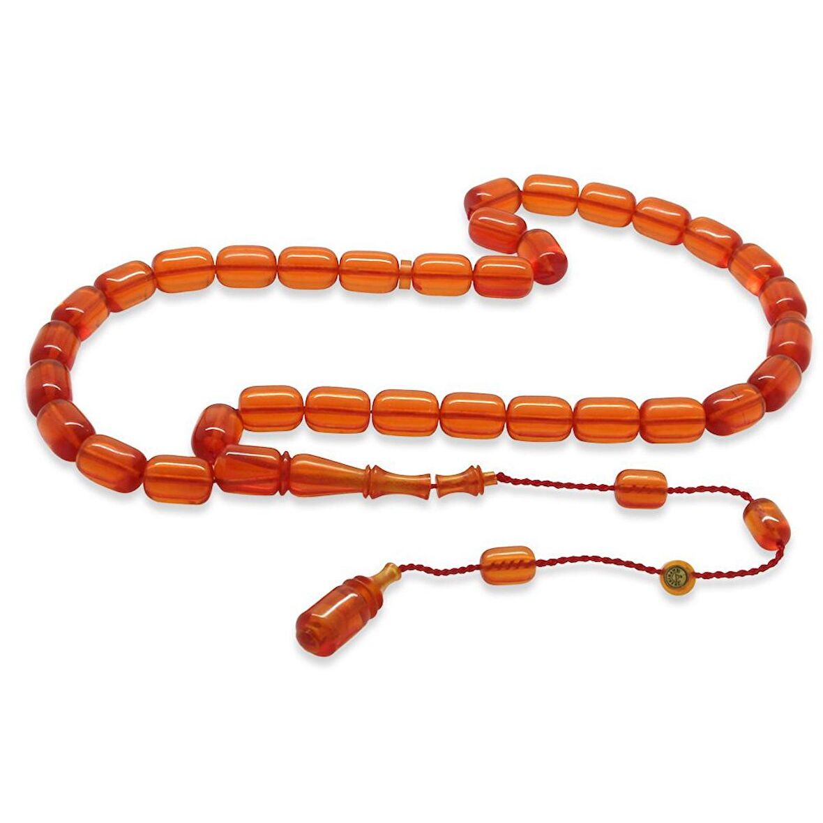 Sistemli Her Bir Tanesi Usta işçilikli Kapsül Kesim Papaya Rengi Katalin Tesbih