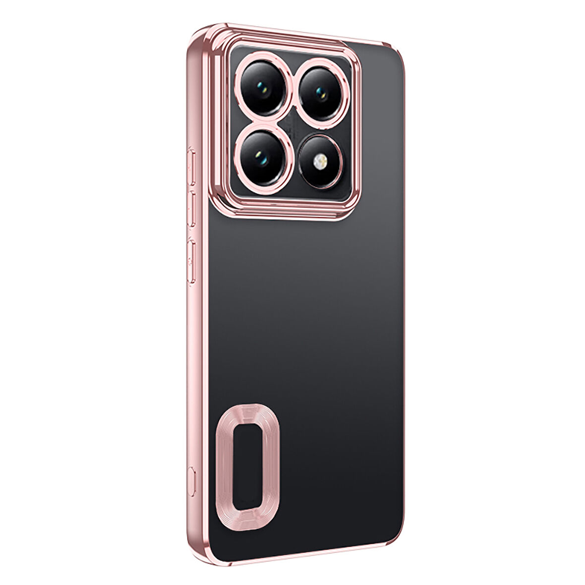 Xiaomi 14T Pro Kılıf Logo Yeri Açık Kamera Lens Korumalı Renkli Kenarlı Şeffaf Silikon