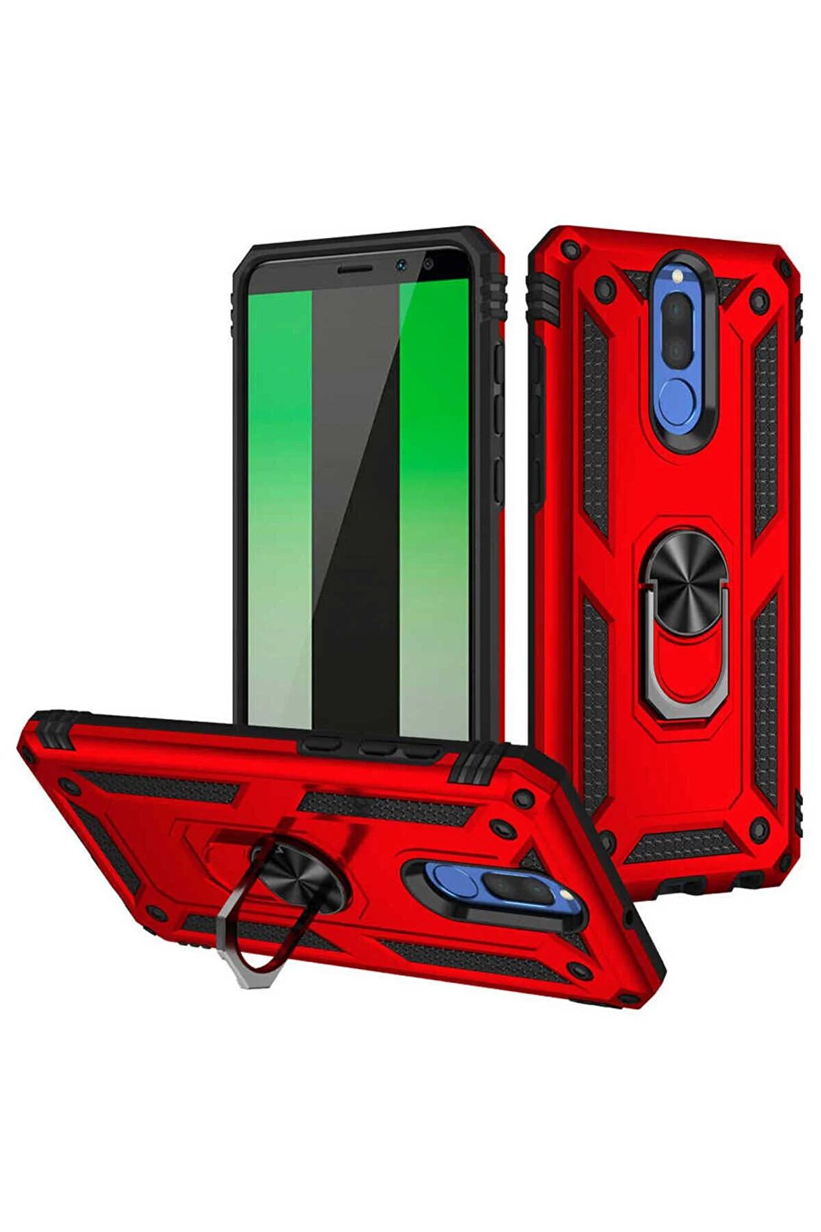 Huawei Mate 10 Lite Kılıf Yüzüklü Standli Tank Kapak