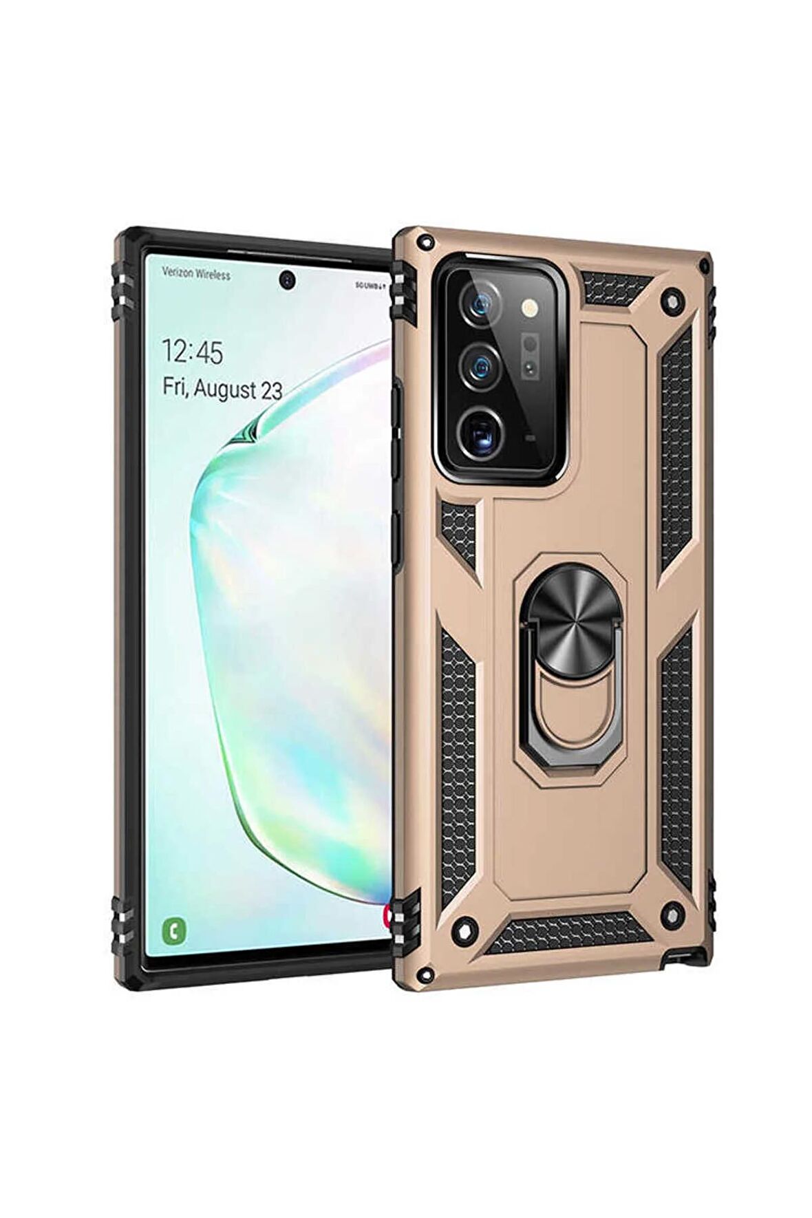 Samsung Galaxy Note 20 Ultra Kılıf Yüzüklü Standli Tank Kapak