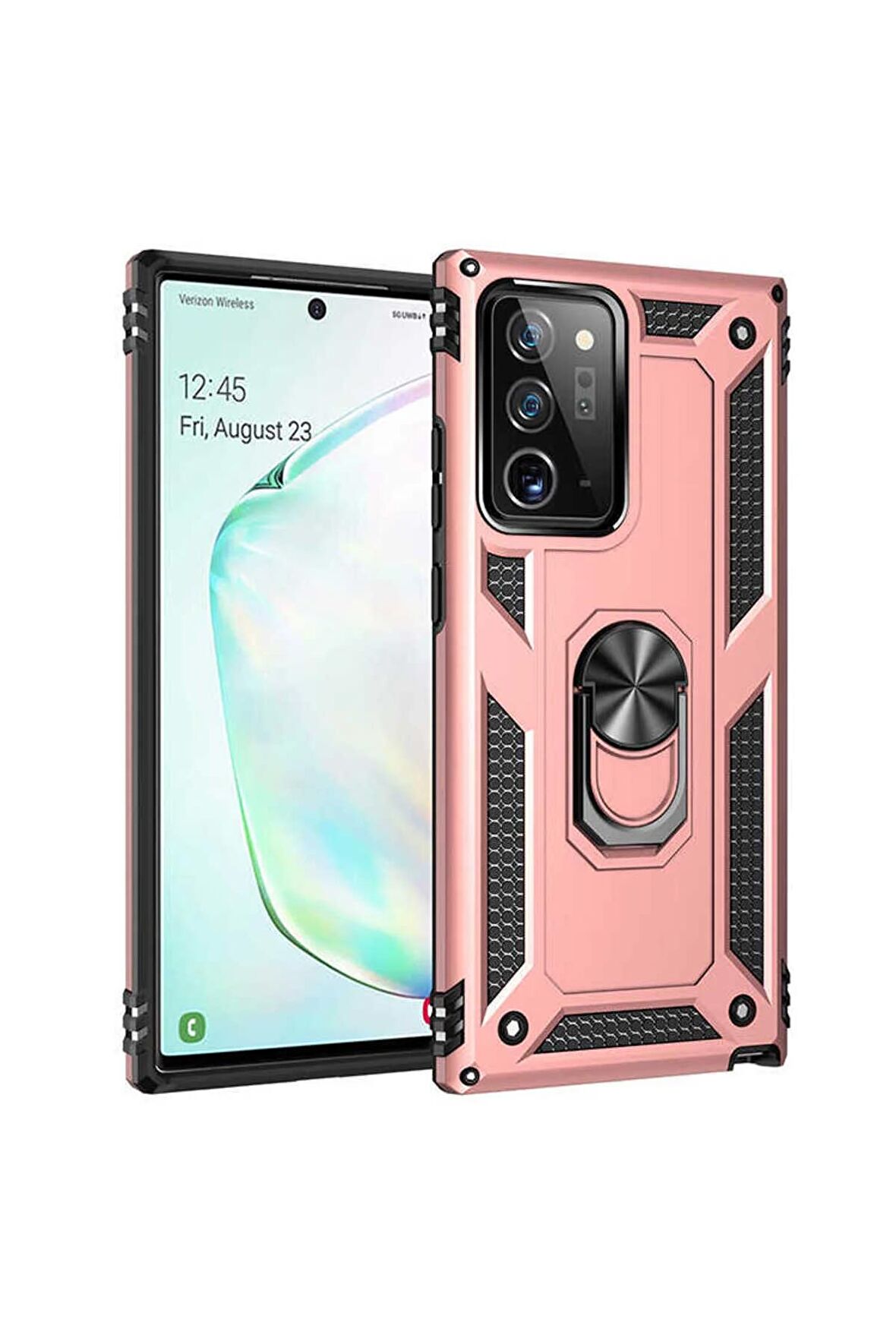 Samsung Galaxy Note 20 Ultra Kılıf Yüzüklü Standli Tank Kapak