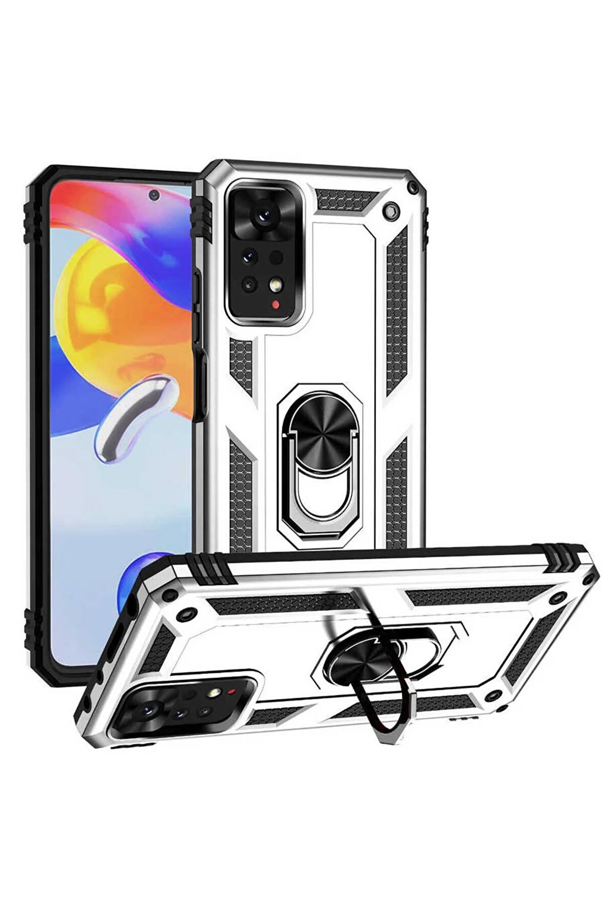 Xiaomi Redmi Note 11 Pro 5G Kılıf Yüzüklü Standli Tank Kapak