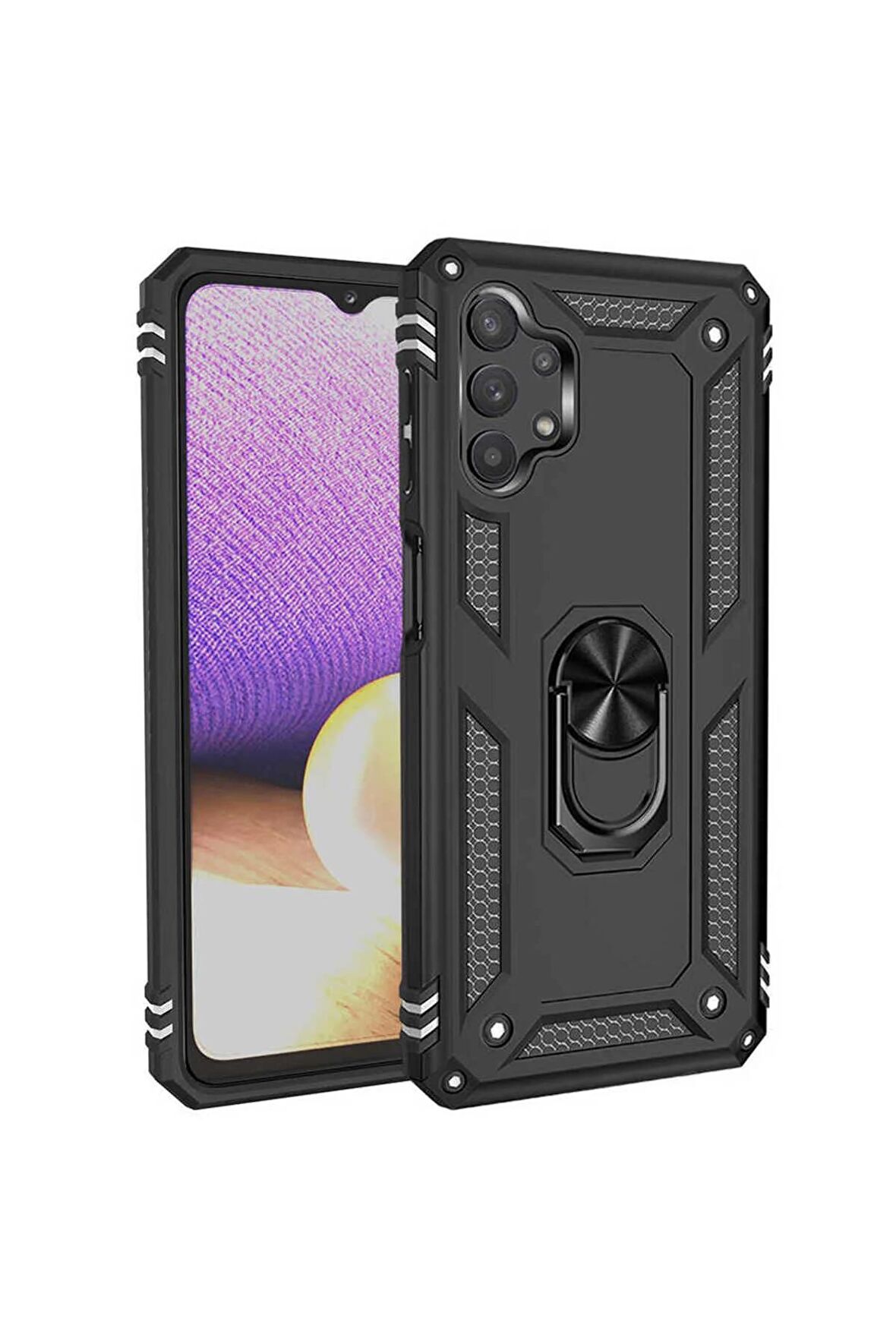 Samsung Galaxy A23 Kılıf Yüzüklü Standli Tank Kapak